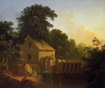喬治 迦勒賓 賓漢姆 Landscape with Waterwheel and Boy Fishing 喬治 迦勒賓 賓漢姆 Landscape with Waterwheel and Boy Fishing